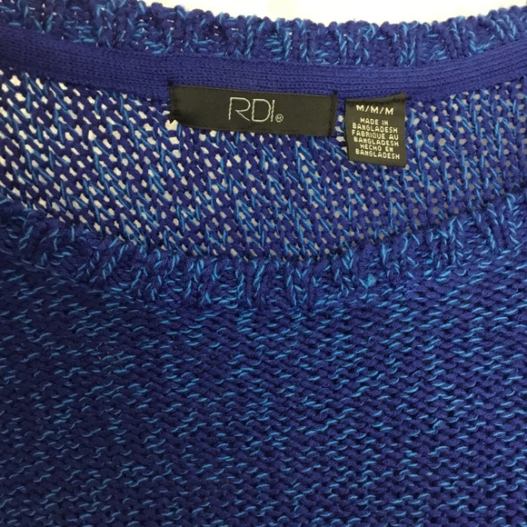 RDI Knit High Low Pullover Sweater Blue/Teal Sz M - Picture 8 of 8